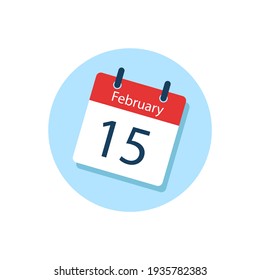 White daily calendar Icon February in a Flat Design style. Easy to edit Isolated vector Illustration.