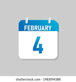 White daily calendar Icon February in a Flat Design style. Easy to edit Isolated vector Illustration.