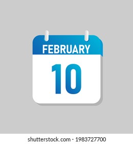 White daily calendar Icon February in a Flat Design style. Easy to edit Isolated vector Illustration.