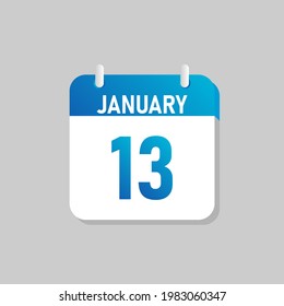 White daily calendar Icon January in a Flat Design style. Easy to edit Isolated vector Illustration.
