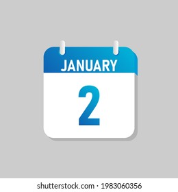 White daily calendar Icon January in a Flat Design style. Easy to edit Isolated vector Illustration.
