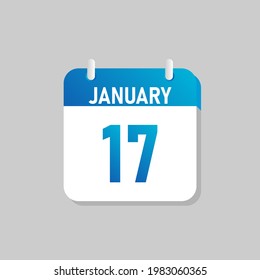 White daily calendar Icon January in a Flat Design style. Easy to edit Isolated vector Illustration.