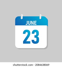 White daily calendar Icon June in a Flat Design style. Easy to edit Isolated vector Illustration.