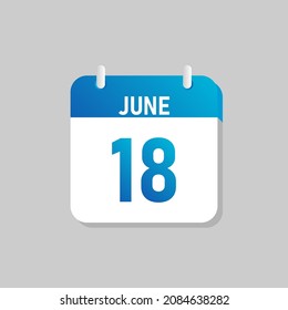 White daily calendar Icon June in a Flat Design style. Easy to edit Isolated vector Illustration.