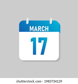 White daily calendar Icon March in a Flat Design style. Easy to edit Isolated vector Illustration.