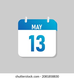 White daily calendar Icon May in a Flat Design style. Easy to edit Isolated vector Illustration.