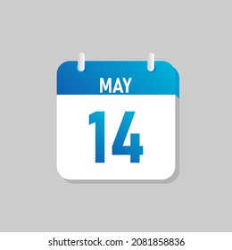 White daily calendar Icon May in a Flat Design style. Easy to edit Isolated vector Illustration.