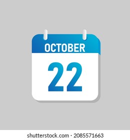 Icono de calendario diario blanco Octubre en un estilo de diseño plano. Fácil de editar Ilustración vectorial aislada.