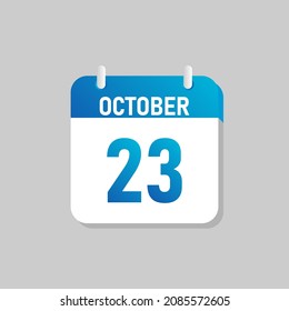 White daily calendar Icon October in a Flat Design style. Easy to edit Isolated vector Illustration.