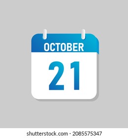 White daily calendar Icon October in a Flat Design style. Easy to edit Isolated vector Illustration.