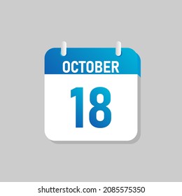 White daily calendar Icon October in a Flat Design style. Easy to edit Isolated vector Illustration.
