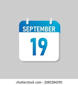 White daily calendar Icon September in a Flat Design style. Easy to edit Isolated vector Illustration.