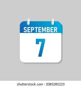 White daily calendar Icon September in a Flat Design style. Easy to edit Isolated vector Illustration.