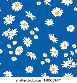 Diásidos blancos en un fondo azul, ilustración vectorial sin fisuras.