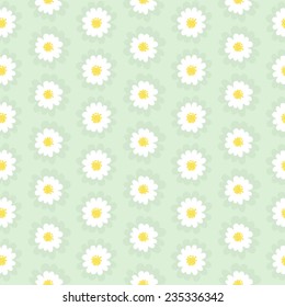 White daisies seamless pattern.Daisy field