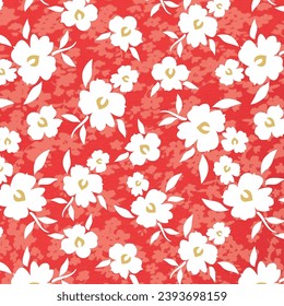 White daisies in wildflower Background of pattern vector design