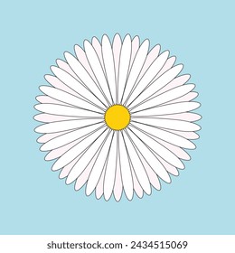 White daisy chamomile flower round icon set. Camomile petal. Cute plant collection. Love card. Growing concept. Happy Valentines Day decoration. Flat design. Dark blue background. Isolated. Vector