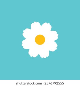 White daisy chamomile flower round icon. Cute plant collection. Camomile petal. Love card. Growing concept. Happy Valentines Day decoration. Flat design. Color background. Isolated. Vector