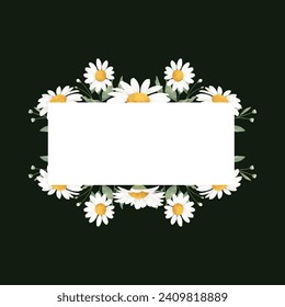 Fondo del marco de la flor de margarita blanca