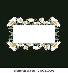 White Daisy Flower Frame Background