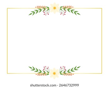 Plantilla blanca del marco de la flor de la margarita, borde botánico suave para las tarjetas de felicitación o de la invitación