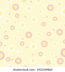 White daisy flower seamless pattern on background eps10