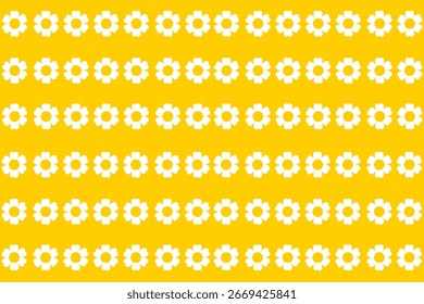 Conjunto de flores de margarita blanca de Anuncios de fondo amarillo