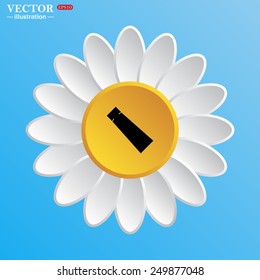 White daisy on a blue background. tube for cream or another cosmetic remedy , vector illustration, EPS 10