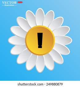 White daisy on a blue background. tube for cream or another cosmetic remedy , vector illustration, EPS 10