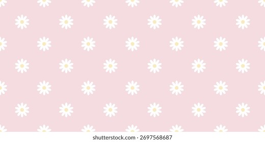 Patrón inconsútil blanco de la margarita en fondo rosado