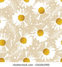 white daisy seamless pattern vector
