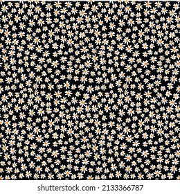 white daisy vector seamless spring vector pattern black background
