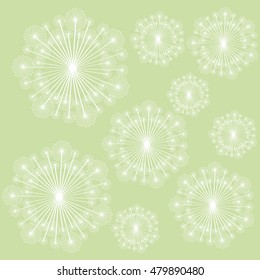 White dandelion icon. Summer seed plant and flower theme. Colorful design. Green background. Vector illustration