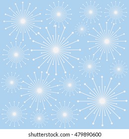 White dandelion icon. Summer seed plant and flower theme. Colorful design. Blue background. Vector illustration