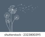 White Dandelion wall decal,flow in the wind wall decal,dandelion wall stickers,dandelion flying wall decal children