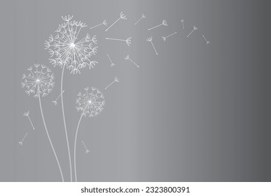 White Dandelion wall decal,flow in the wind wall decal,dandelion wall stickers,dandelion flying wall decal children's room 