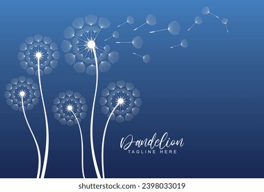 White Dandelion wall decal,flow in the wind wall decal,dandelion wall stickers,dandelion flying wall decal children's room 