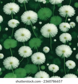 White dandelions floating in the air
