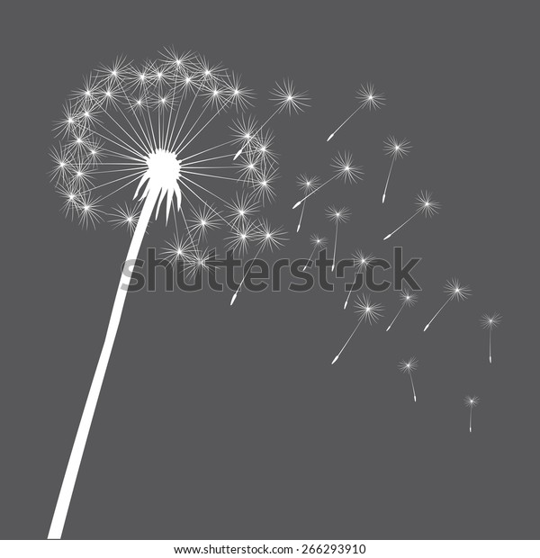 White Dandelions On Grey Background Eps Stock Vector (Royalty Free) 266293910 Shutterstock