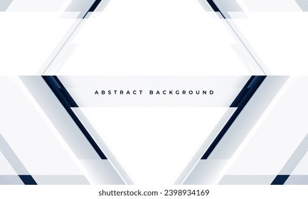 White and dark blue 3D geometric abstract background with rhombus frame. White technology modern abstract banner design. Vector illustration