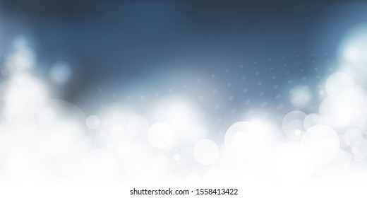 White and Dark Blue Header, Card, Poster Background for Christmas, New Year, Winter Holiday Designs