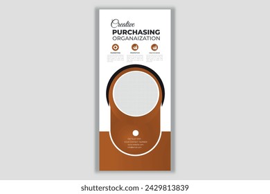 WHITE AND DARK BROWN COLOR BUSINESS ROLL UP BANNER DESIGN TEMPLATE