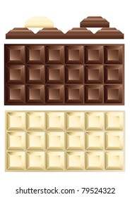 white and dark chocolate bar