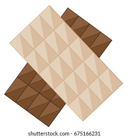 white and dark chocolate bar - vector illustration