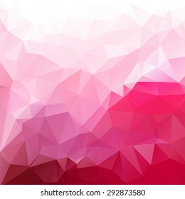 White and dark pink gradient abstract geometric rumpled triangular low poly style for background