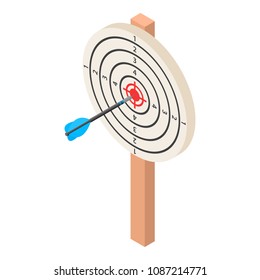 White darts target icon. Isometric of white darts target vector icon for web design isolated on white background