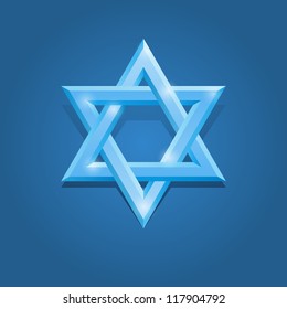 White David star on the blue background