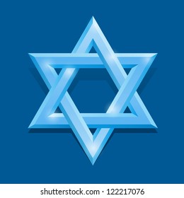 White David star on the blue background