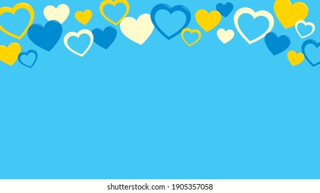 White day background frame, three-colored heart