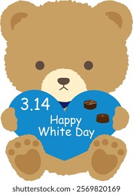 White Day Bear has big heart that is written character.